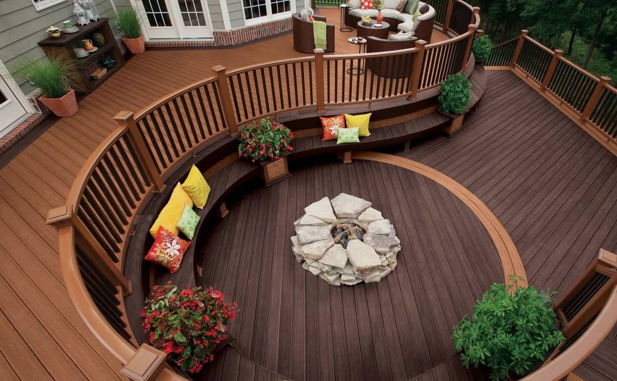 landscaping backyard deck