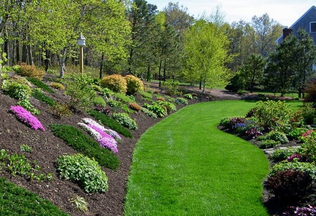 timber stairs on steep slope. outdoor stairs diy