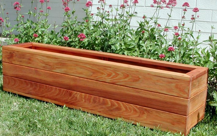 red wood planter