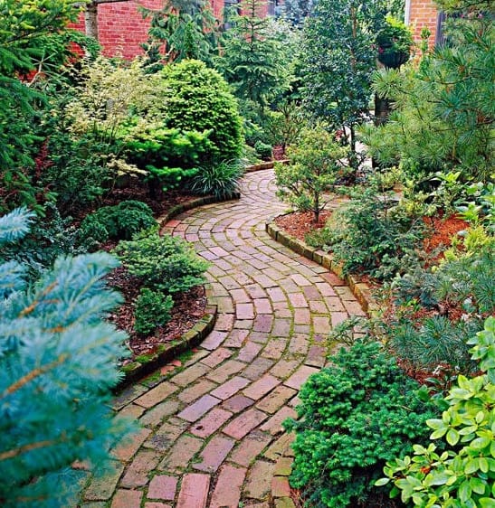 garden brick pathway