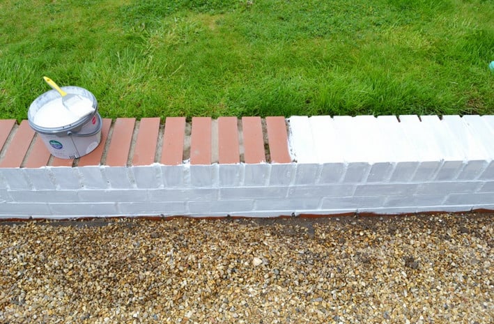 using painted bricks in the garden