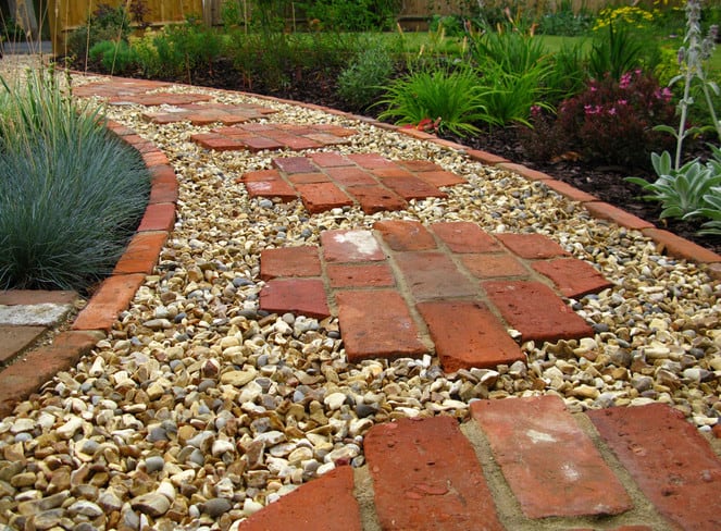 using bricks in a garden design